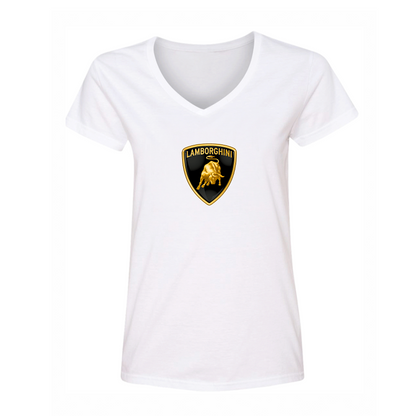 Women's Lamborghini Car V-Neck T-Shirt