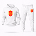 Men's Spain Red Logo National Soccer Team Hoodie Joggers Set