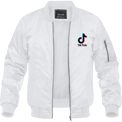 Men's TikTok Social Lightweight Bomber Jacket Windbreaker Softshell Varsity Jacket Coat