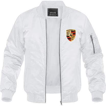 Men’s Porsche Car Lightweight Bomber Jacket Windbreaker Softshell Varsity Jacket Coat