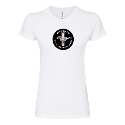 Women’s Ford Mustang Motorsport Car Round Neck T-Shirt