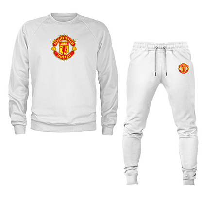 Men’s Manchester United Soccer Soccer Logo Crewneck Sweatshirt Joggers Suit