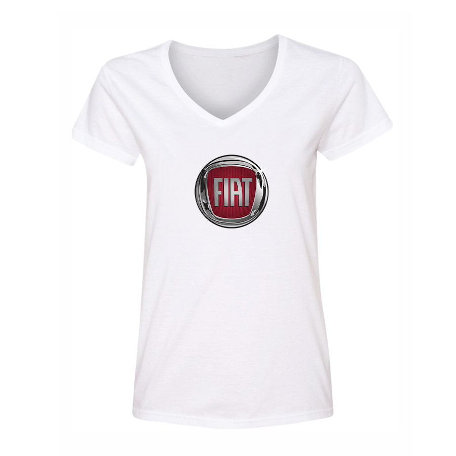 Women's Fiat Car V-Neck T-Shirt