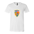 Men’s  Romania National Soccer Team - BELLA + CANVAS - Jersey V-Neck Tee - 3005