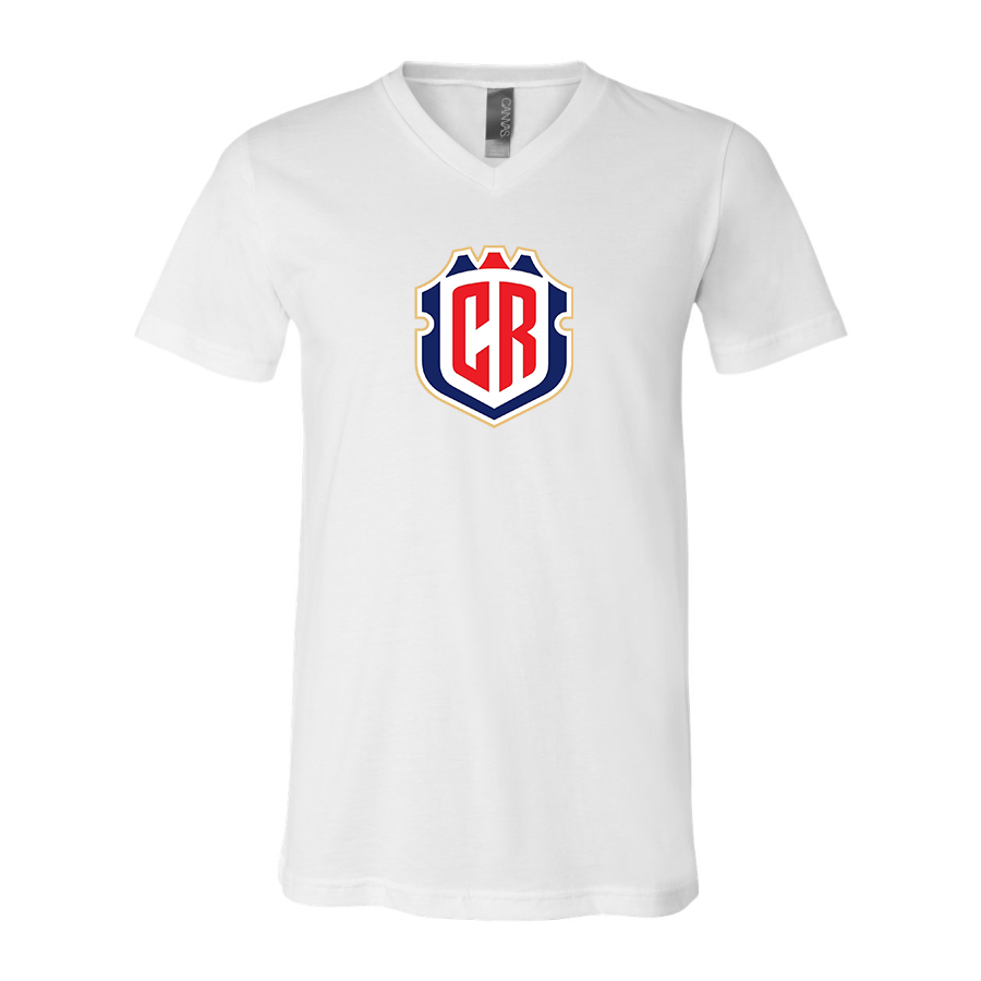 Men’s Costa Rica National Soccer Team - BELLA + CANVAS - Jersey V-Neck Tee - 3005