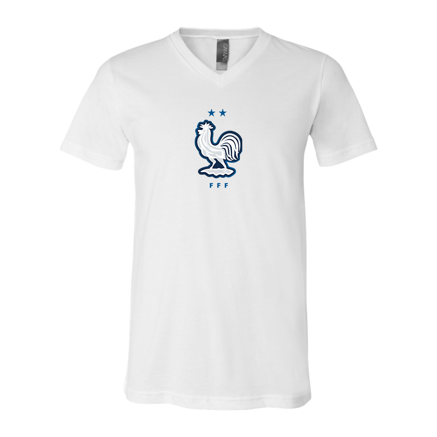 Men’s France National Soccer Team - BELLA + CANVAS - Jersey V-Neck Tee - 3005