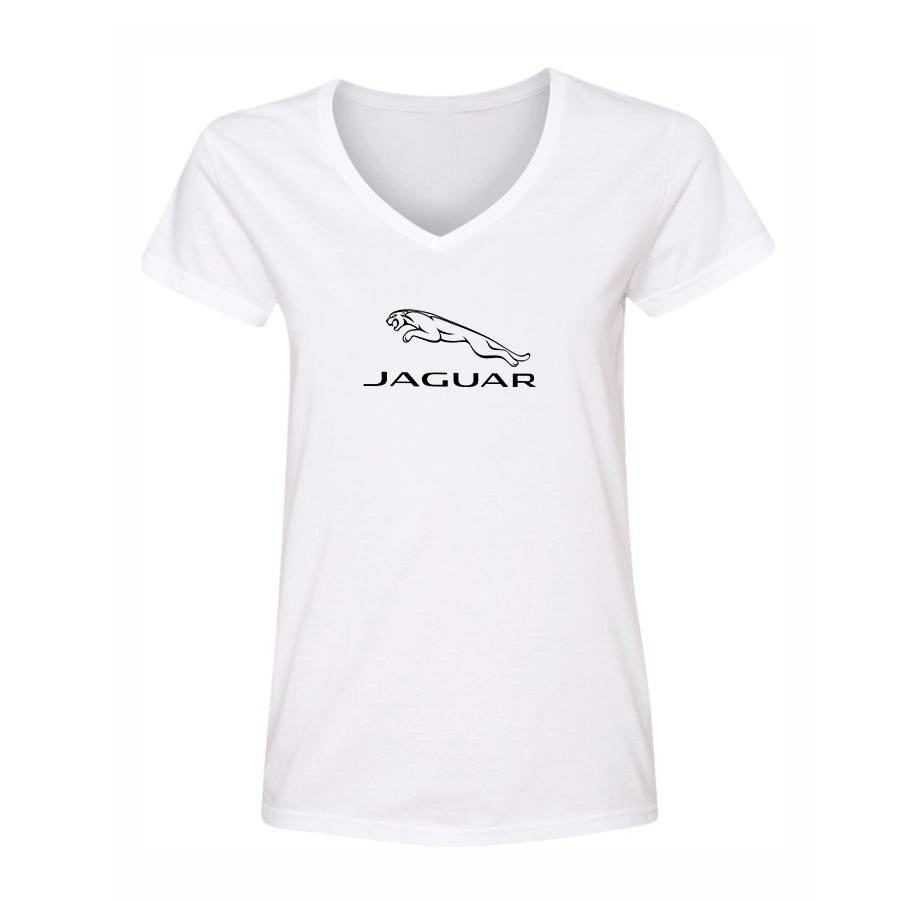 Women's Jaguar Symbol Car V-Neck T-Shirt