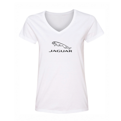 Women's Jaguar Symbol Car V-Neck T-Shirt