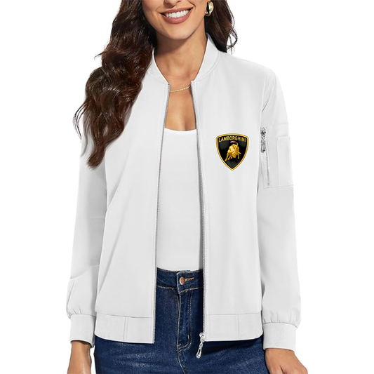 Women's Lamborghini Car - Premium Bomber Jacket with Polished Detailing and Functional Sleeve Pocket - Modern Luxury Outerwear