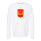 Men's Spain Red Logo National Soccer Team Long Sleeve T-Shirt