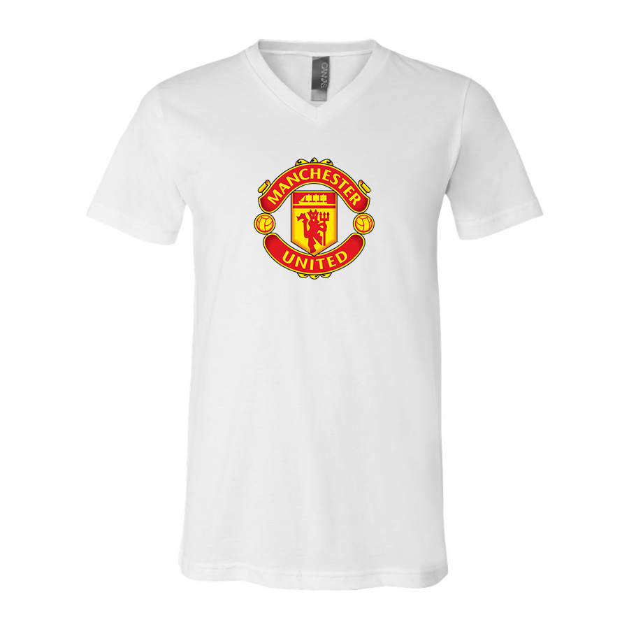 Men’s  Manchester United Soccer - BELLA + CANVAS - Jersey V-Neck Tee - 3005