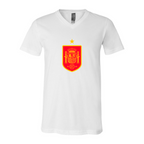 Men’s Spain Red Logo National Soccer Team   - BELLA + CANVAS - Jersey V-Neck Tee - 3005