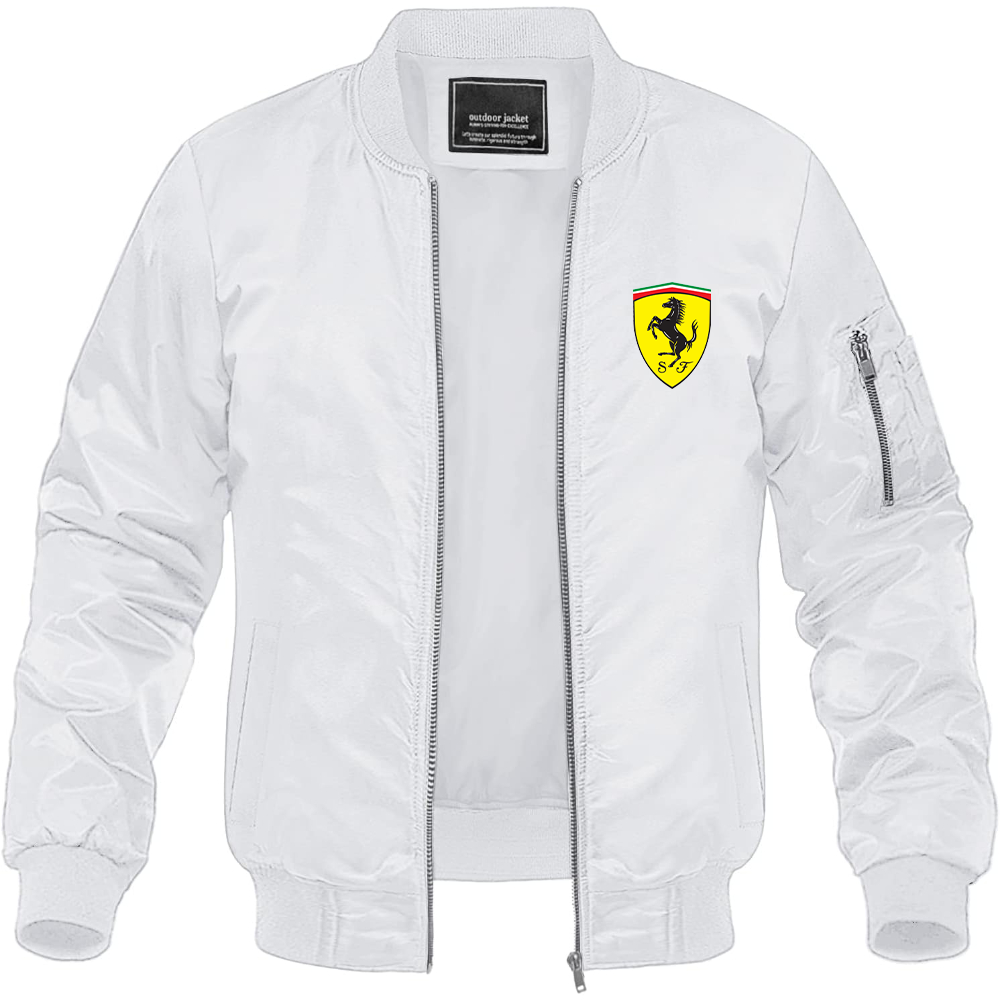 Men’s Ferrari Motorsport Car Lightweight Bomber Jacket Windbreaker Softshell Varsity Jacket Coat