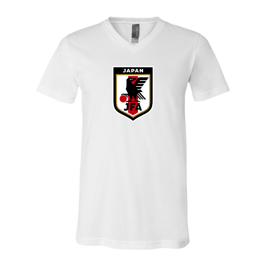 Men’s Japan National Soccer Team - BELLA + CANVAS - Jersey V-Neck Tee - 3005