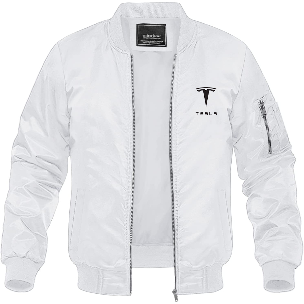 Men’s Tesla Motorsports Car Lightweight Bomber Jacket Windbreaker Softshell Varsity Jacket Coat