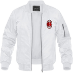 Men’s AC Milan Soccer Lightweight Bomber Jacket Windbreaker Softshell Varsity Jacket Coat