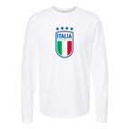 Youth Kids Italy National Soccer Long Sleeve T-Shirt