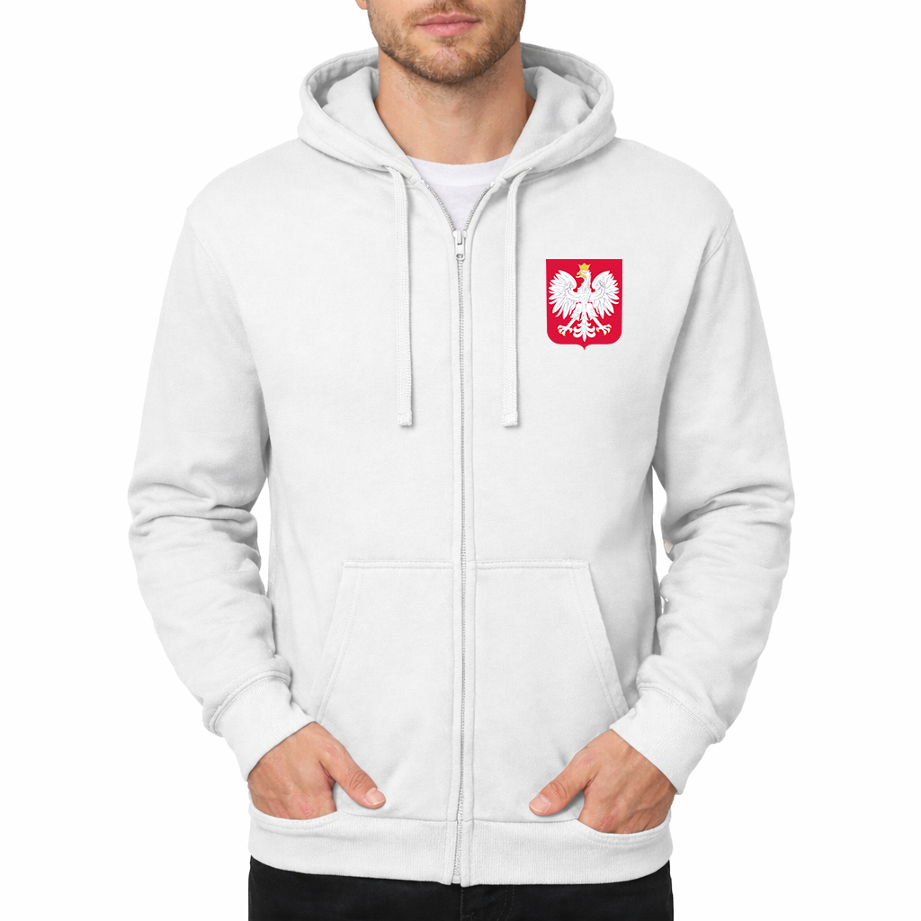 Men's Poland National Soccer Team Zipper Hoodie