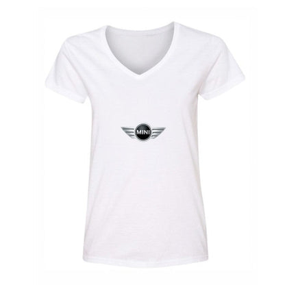 Women's Mini Cooper Car V-Neck T-Shirt