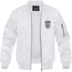 Men's England National Soccer Team Lightweight Bomber Jacket Windbreaker Softshell Varsity Jacket Coat