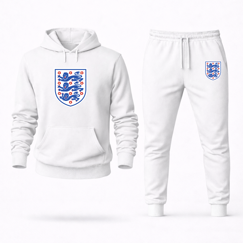 Men's England National Football Team Logo Hoodie Joggers Set