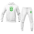 Men's Brazil Soccer Logo Hoodie Joggers Set