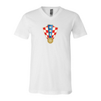 Men’s Croatia National Soccer Team - BELLA + CANVAS - Jersey V-Neck Tee - 3005