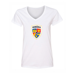 Women's Romania National Soccer Team V-Neck T-Shirt