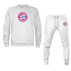 Men's F.C. Bayern Munchen Soccer Logo Crewneck Sweatshirt Joggers Suit