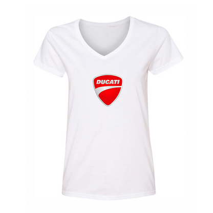 Women's Ducati Motorcycle V-Neck T-Shirt