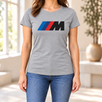 Women's BMW M Car Round Neck T-Shirt — Grey