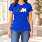 Women's BMW M Car Round Neck T-Shirt — Royal Blue