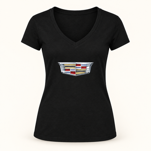 Women's Cadillac Car V-Neck T-Shirt