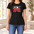 Women's GTR Car Round Neck T-Shirt — Black