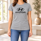 Women's Hyundai Car Round Neck T-Shirt — Grey