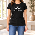 Women's Infiniti Luxury Car Round Neck T-Shirt — Black