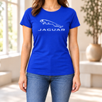 Women's Jaguar Symbol Car Round Neck T-Shirt — Royal Blue