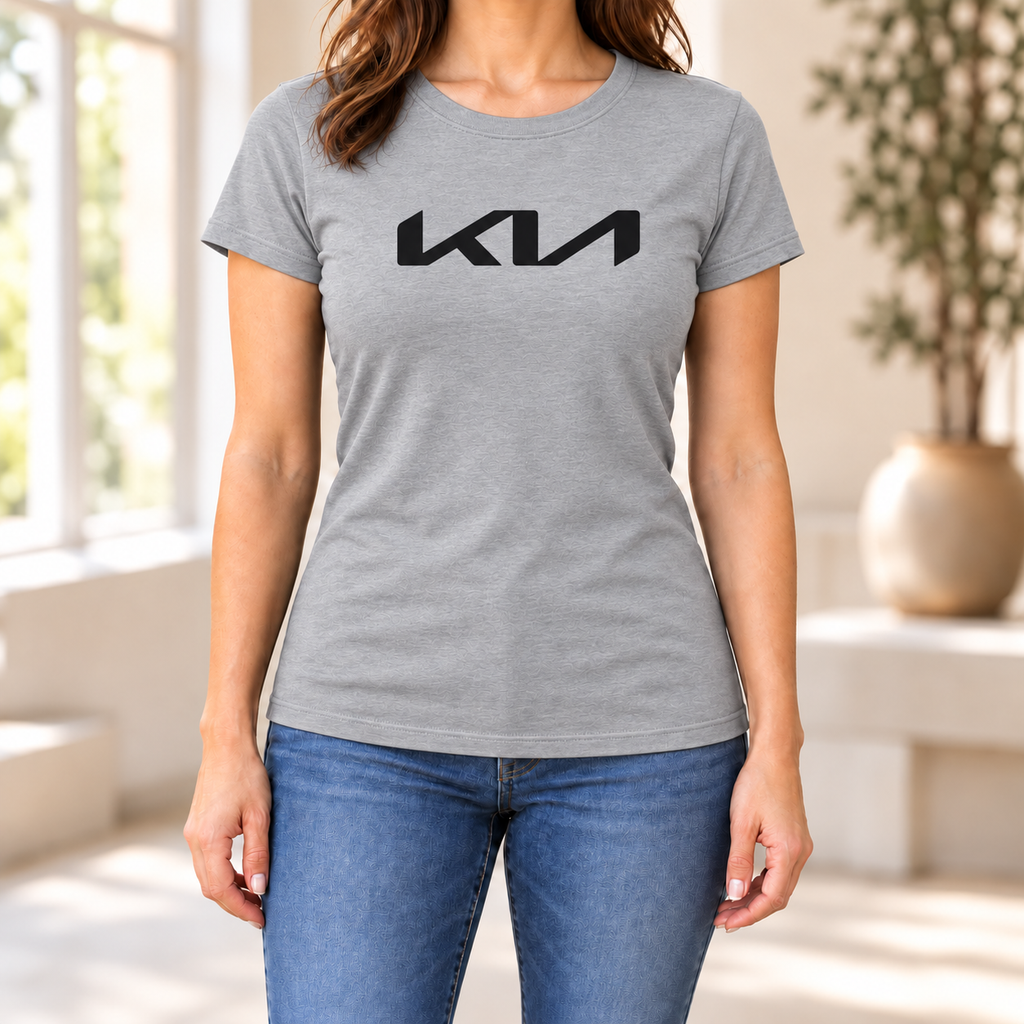 Women's Kia Car Round Neck T-Shirt — Grey