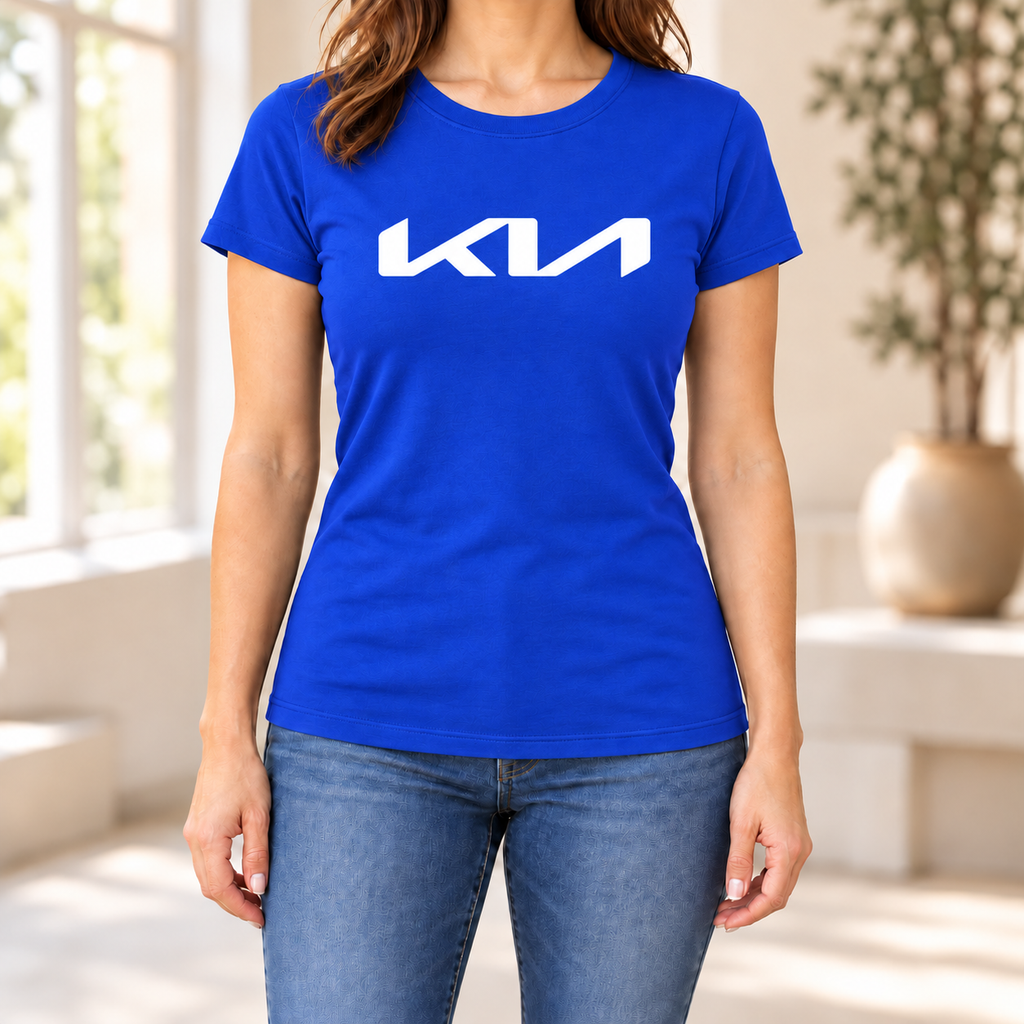 Women's Kia Car Round Neck T-Shirt — Royal Blue