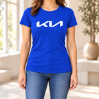 Women's Kia Car Round Neck T-Shirt — Royal Blue