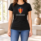 Women's Koenigsegg Car Round Neck T-Shirt — Black