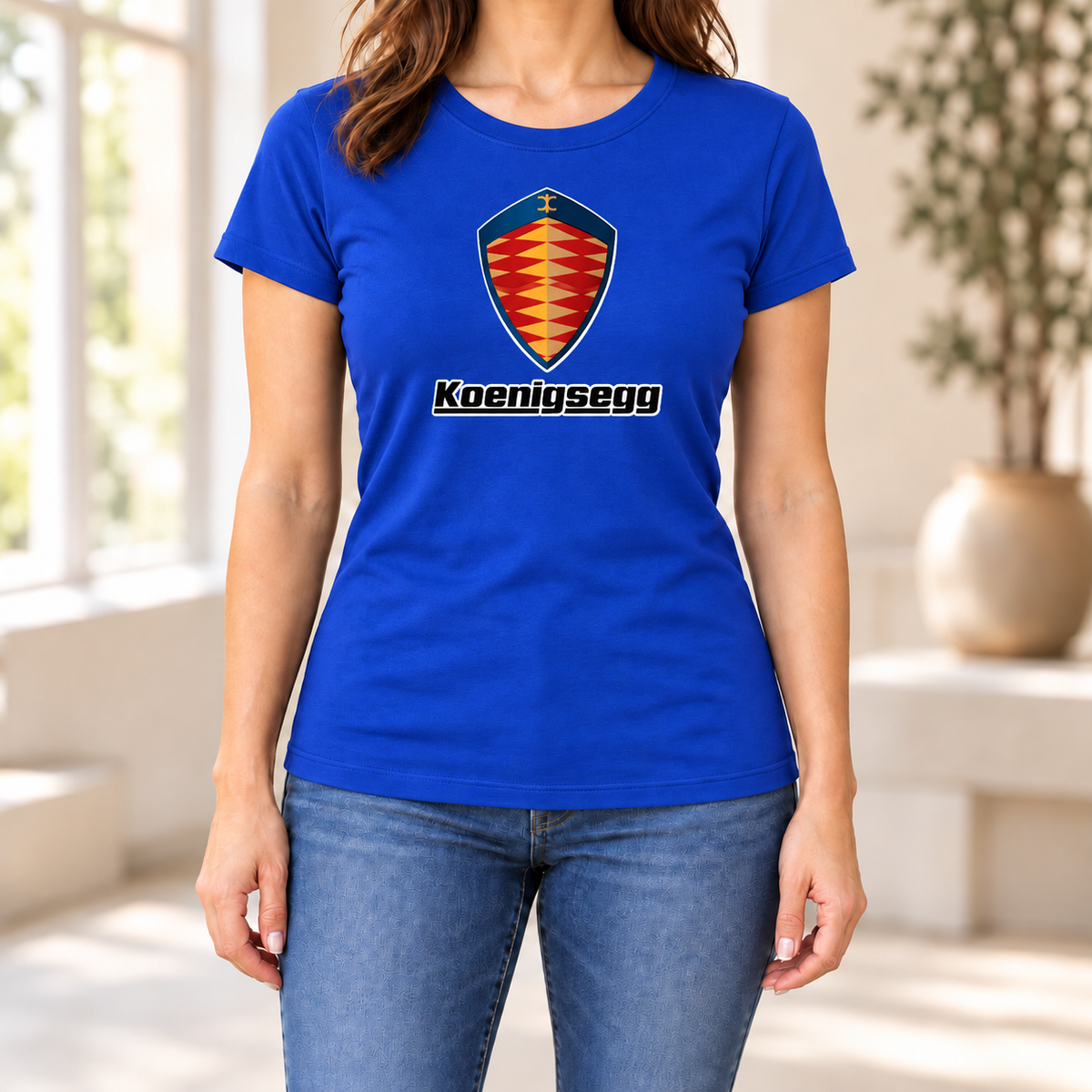 Women's Koenigsegg Car Round Neck T-Shirt — Royal Blue