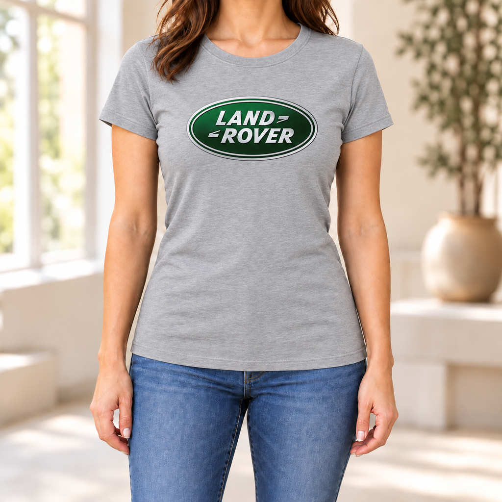 Women's Land Rover Car Round Neck T-Shirt — Grey