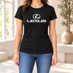 Women's Lexus Car Round Neck T-Shirt — Black