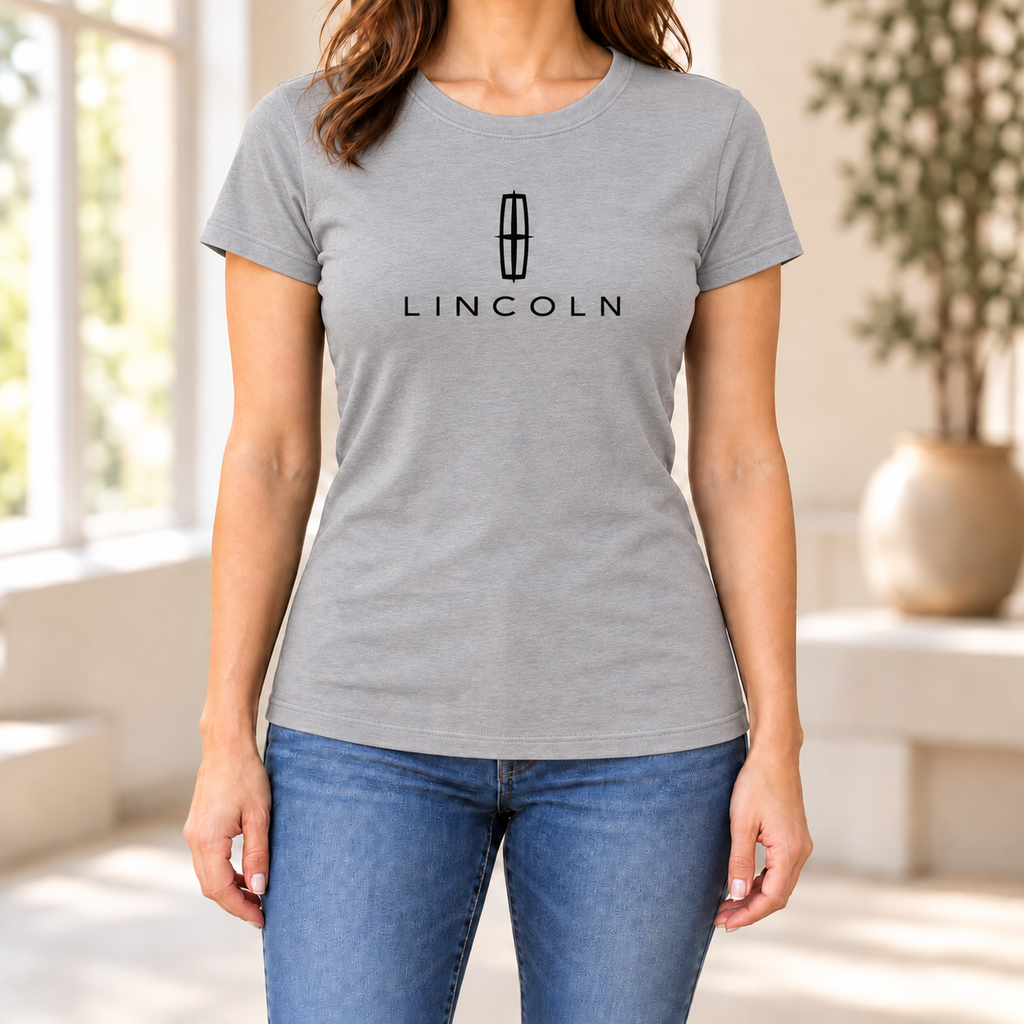 Women's Lincoln Car Round Neck T-Shirt — Grey