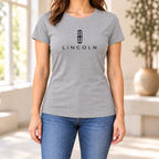 Women's Lincoln Car Round Neck T-Shirt — Grey