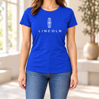 Women's Lincoln Car Round Neck T-Shirt — Royal Blue