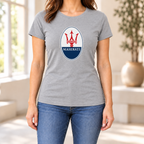 Women's Maserati Car Round Neck T-Shirt — Grey