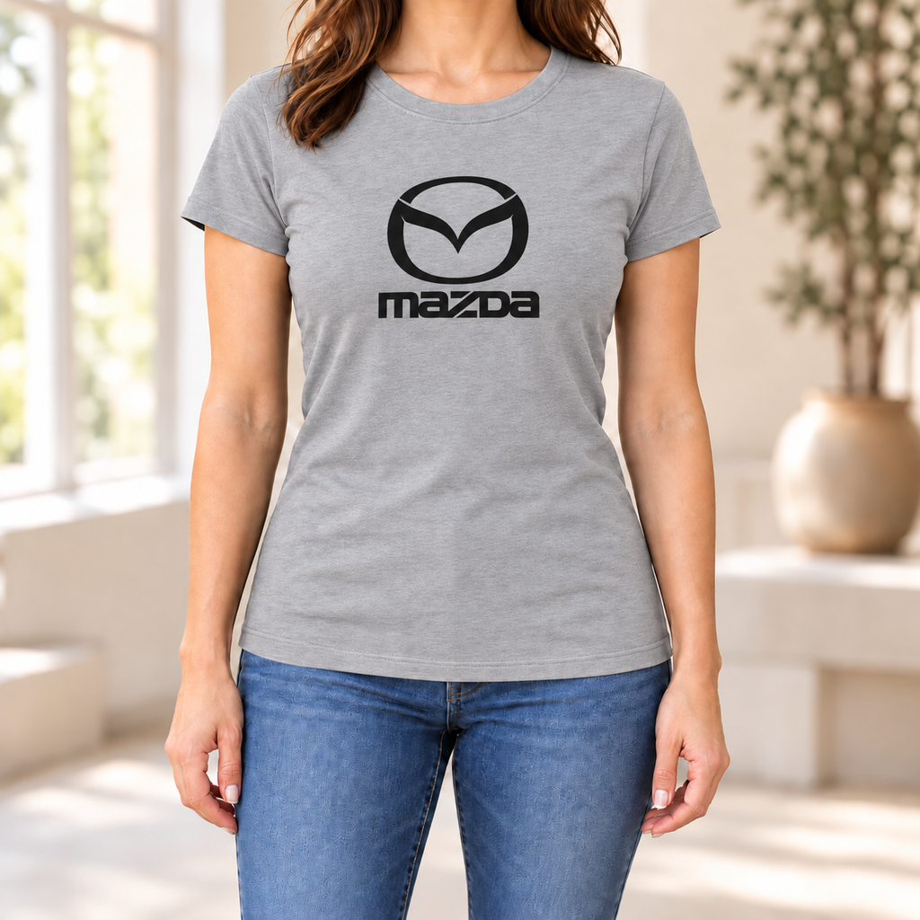 Women's Mazda Car Round Neck T-Shirt — Grey