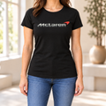 Women's McLaren Car Round Neck T-Shirt — Black